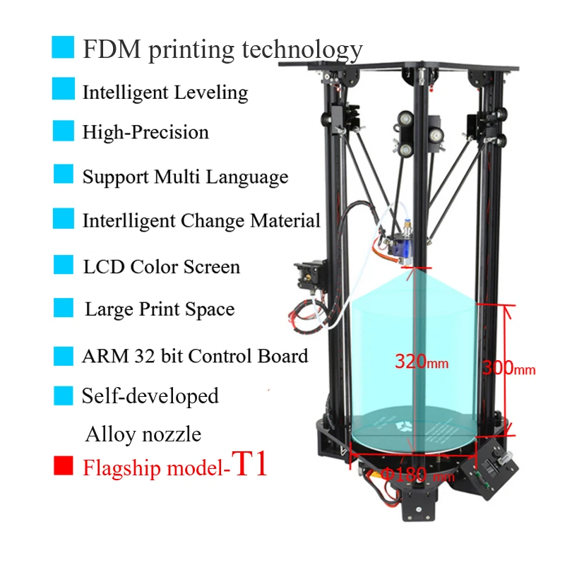 Tianfour T1 3D принтеры объем диаметр 180*300 мм pk anet a6 a8 Reprap Prusa i3|3D принтеры| |