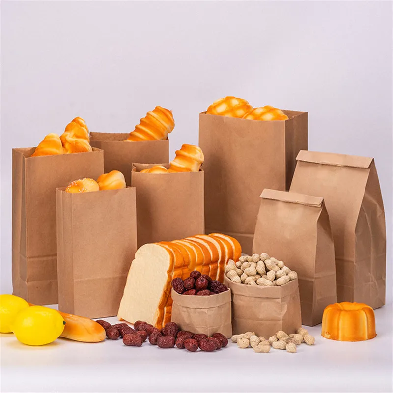 50 шт бумажный пакет коричневый крафт подарочный пакеты упаковка печенье конфеты