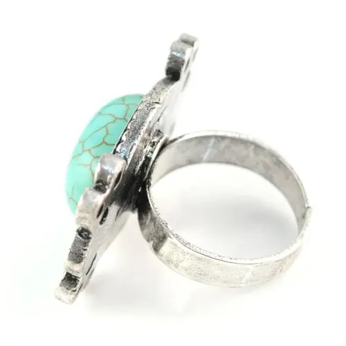 Винтажные Ювелирные изделия инкрустированные Tur quoise кольцо для женщин девушек
