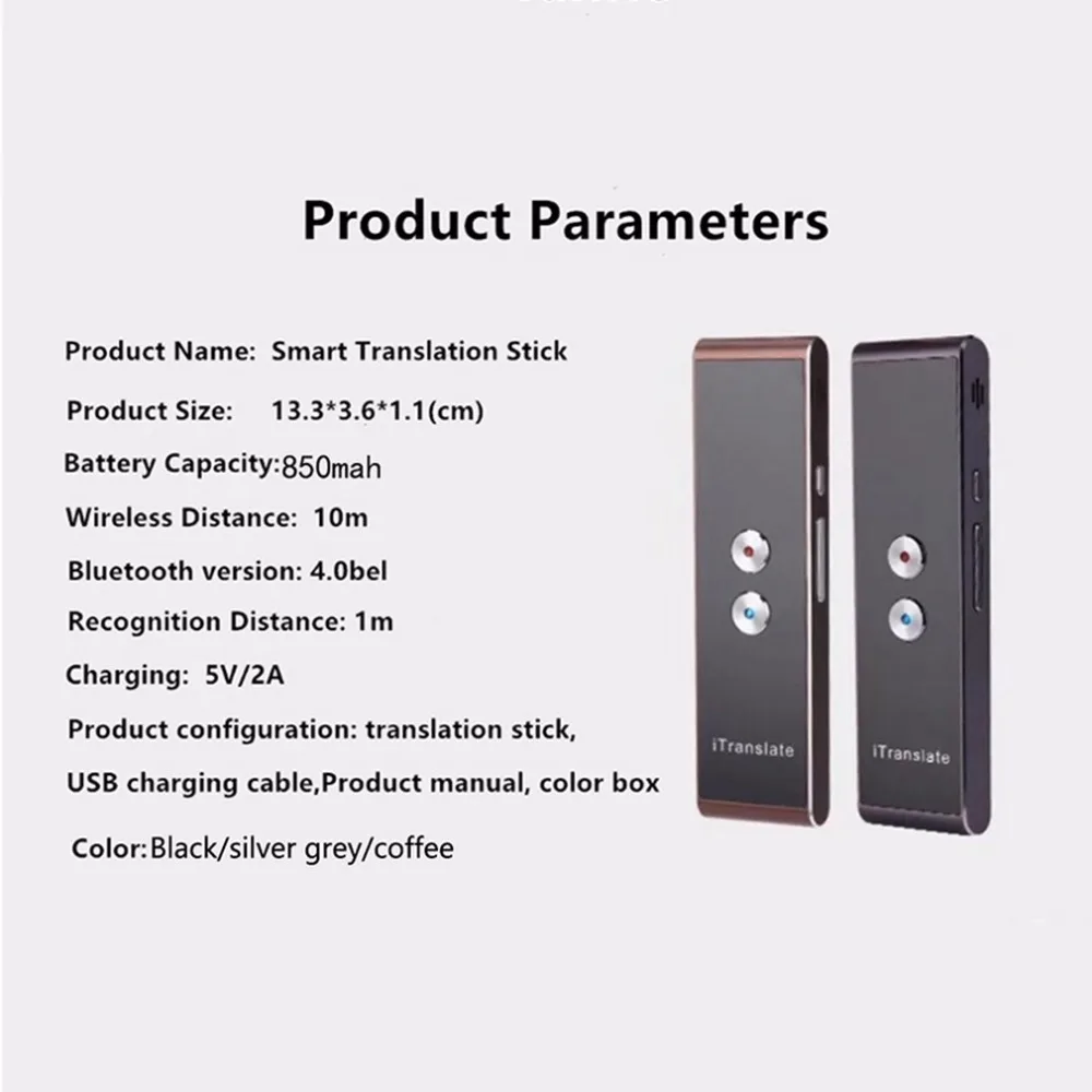 Портативный голосовой переводчик Bluetooth T8 41 язык s двусторонний в режиме реального