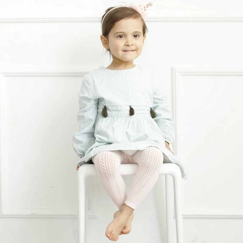 MYUDI однотонные белые розовые хлопковые леггинсы для маленьких девочек летние