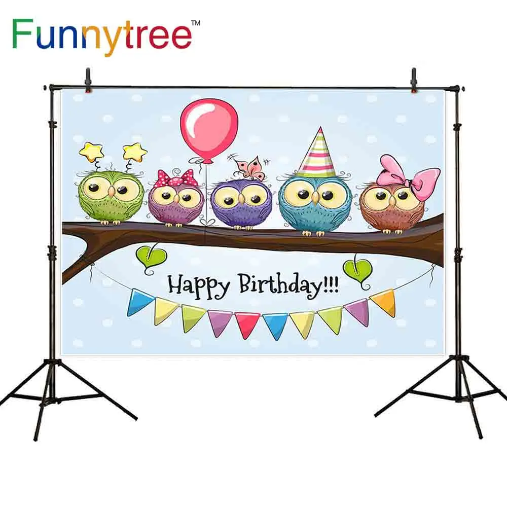 Новый Фотофон Funnytree с пятью совами на баллоне баллонами и бантиком в горошек день