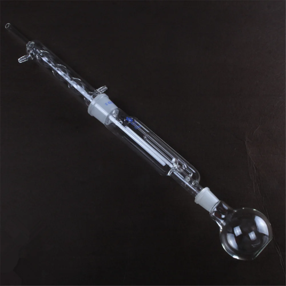 500ml,Glass soxhlet extractor body & Allihn condenser Spherical shape condenser ,1 Flat Bottom Flasks  for Lipid Extraction