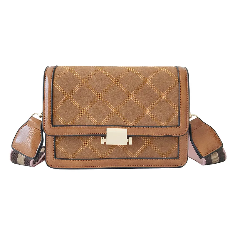 Замшевые Кожаные сумки для женщин 2019 с широким ремешком дизайнерские стеганые