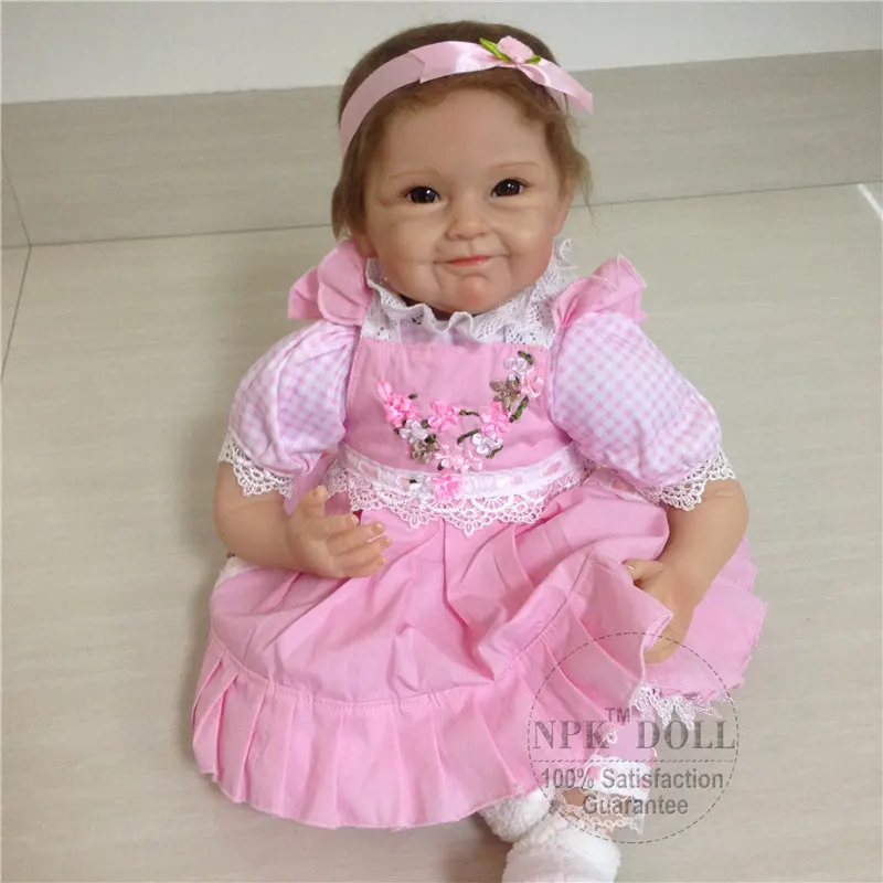 Новинка NPK силиконовые куклы Reborn Baby в розовом около 22 дюймов милая Кукла Reborn для ребенка подарок Bonecas Bebe Reborn Brinquedos