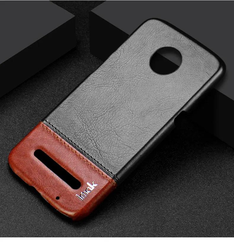 Imak Роскошные Ruiyi чехол для Motorola MOTO Z3/Z3 Play чехол тонкий чехол для задней панели телефона оболочки жесткий ПУ ПК coque Бизнес облегающие накладки