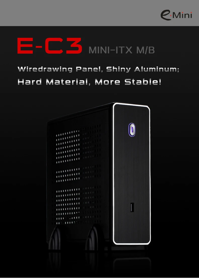 REALAN mini itx Настольный htpc компьютерный чехол E-C3 без источника питания SGCC 0,8 мм черный серебристый