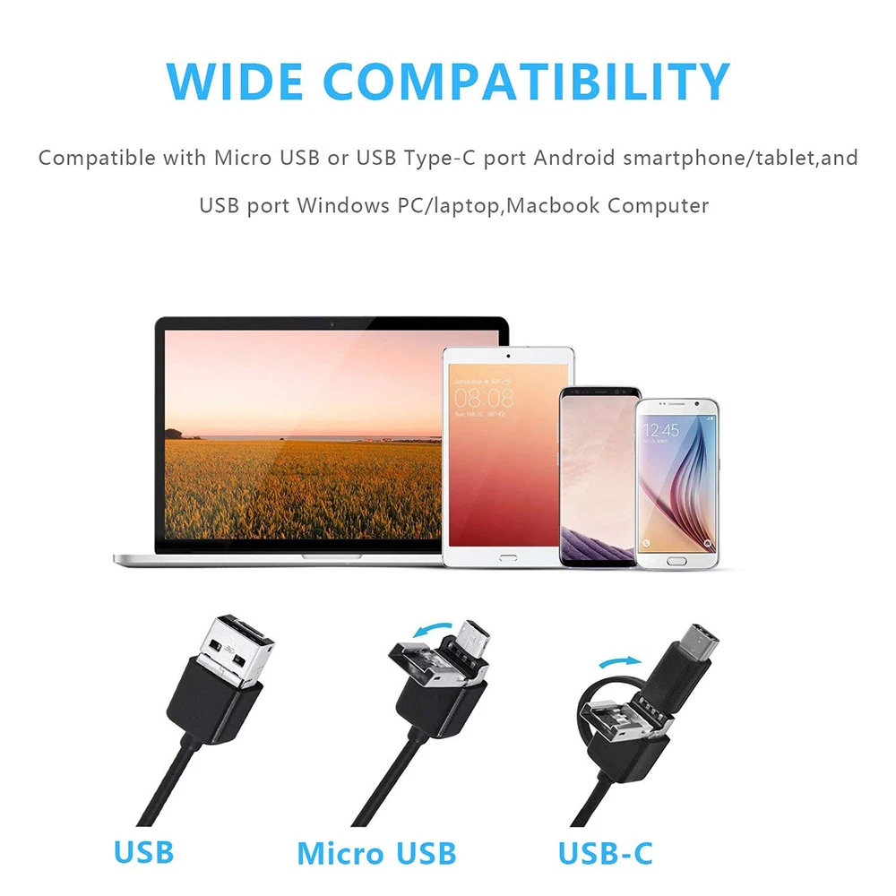 720 P эндоскоп 8 мм смартфон Android канализационная труба Инспекционная камера Usb для