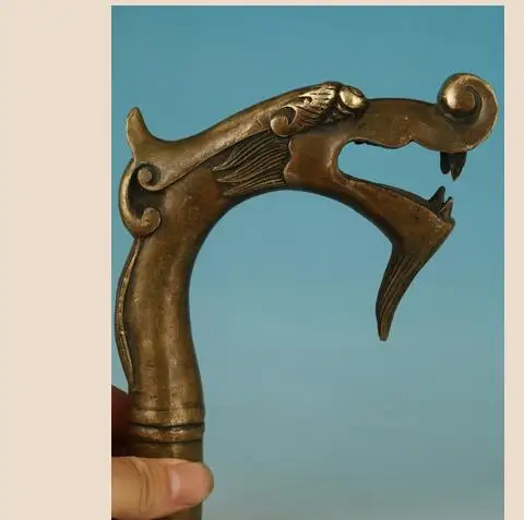 100% из бронзы чистая медь латунь дедушка Удачи Китайский старый ручной резной