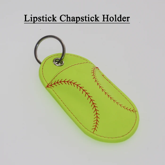 Бейсбол или софтбол кожаный брелок Chapstick Flashdrive держатель Спорт
