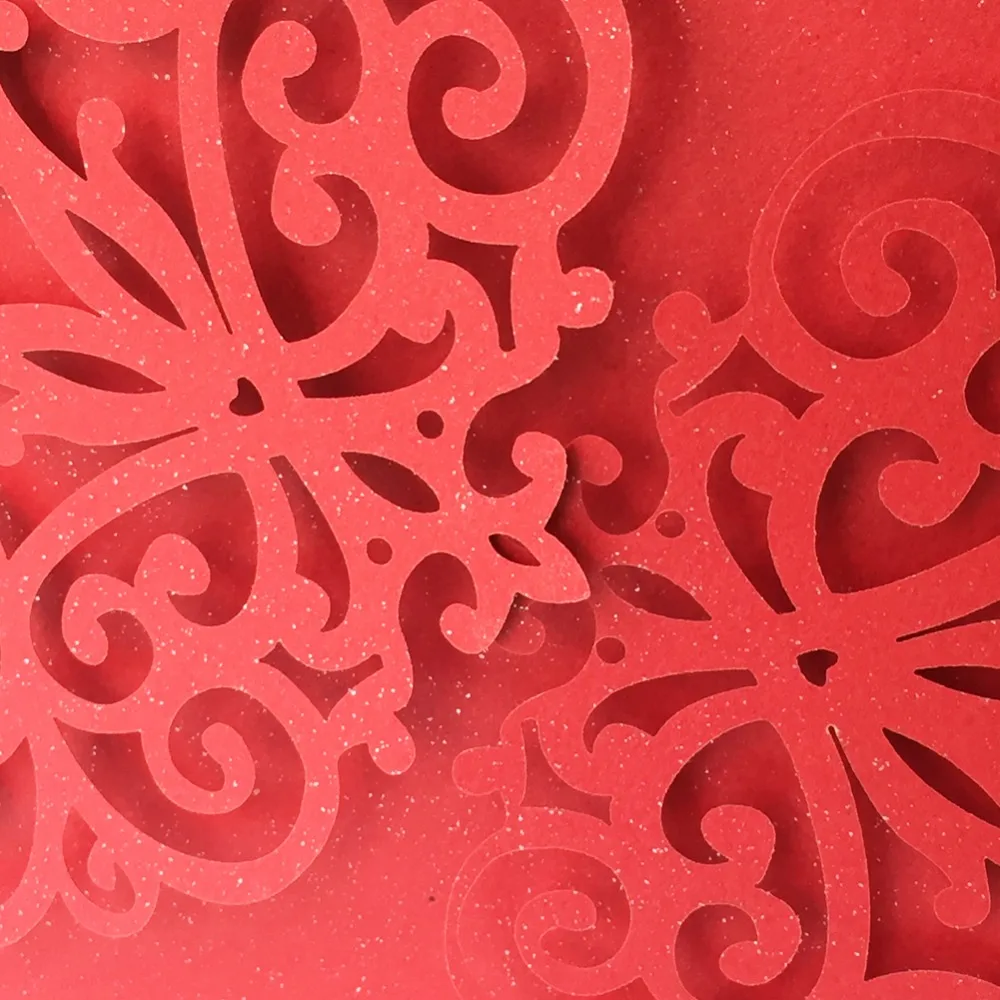 

50pcs 250gsm pearl paper Wedding Invitations Laser Cut Carved Wedding Card Birthday Party Supplies