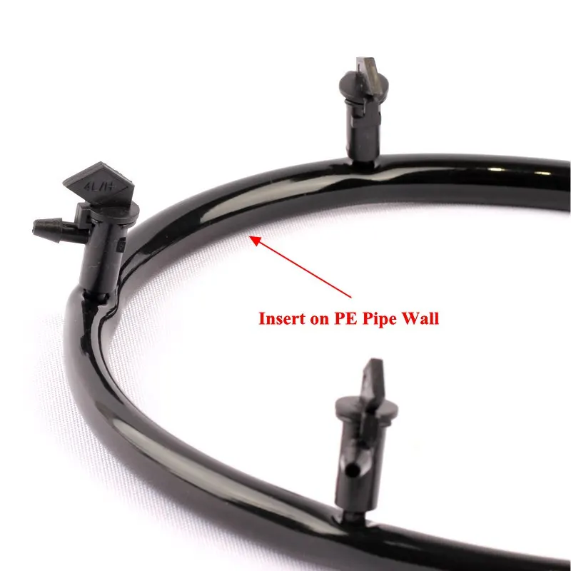 300 шт. 4L/H черный флаг капельного излучателя микро орошения съемный капельный