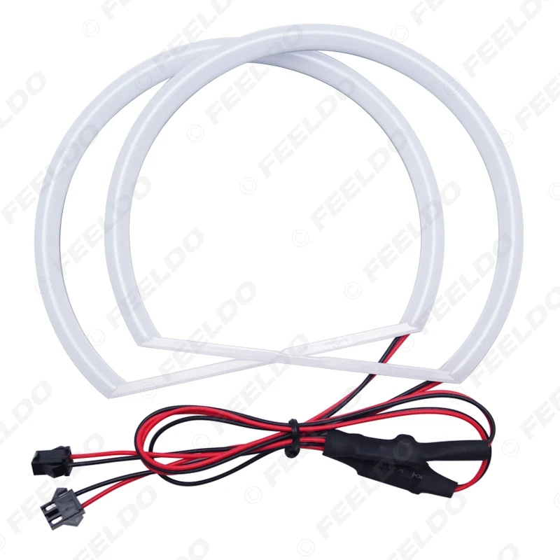 FEELDO 2X146mm 2X131mm Авто Halo кольца хлопковые огни SMD LED Ангельские Глазки для BMW E46 без