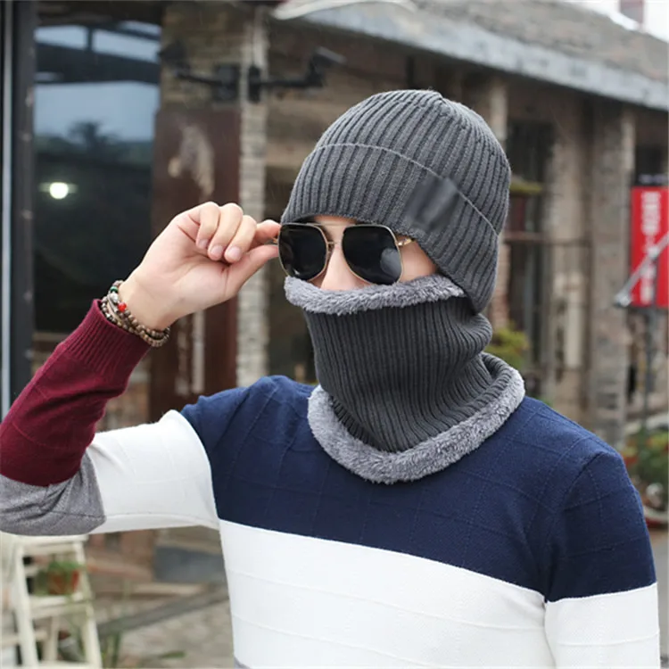 Зимняя вязаная шапка шарф зимние шапки для мужчин мужская Skullies Beanies на День