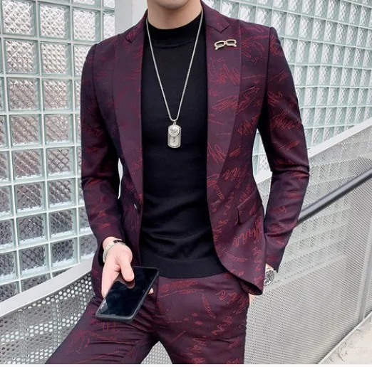 Мужской костюм для ночного клуба el Custom Корейская версия красивой повседневной
