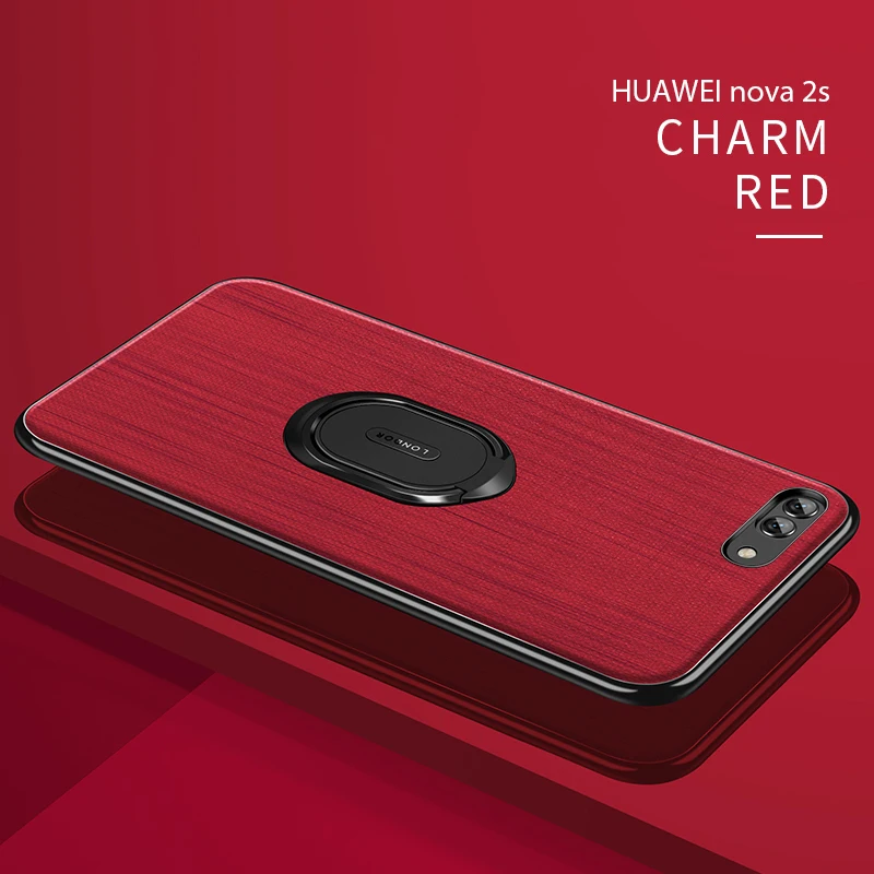 nova 2s-Red Чехол для Huawei Nova 2 Nova 2 s Nova 3 чехол Fundas анти-капля силиконовый ПК магнитное кольцо чехол для смартфона для Nova2 2 Plus чехол - Цвет: nova 2s-Red