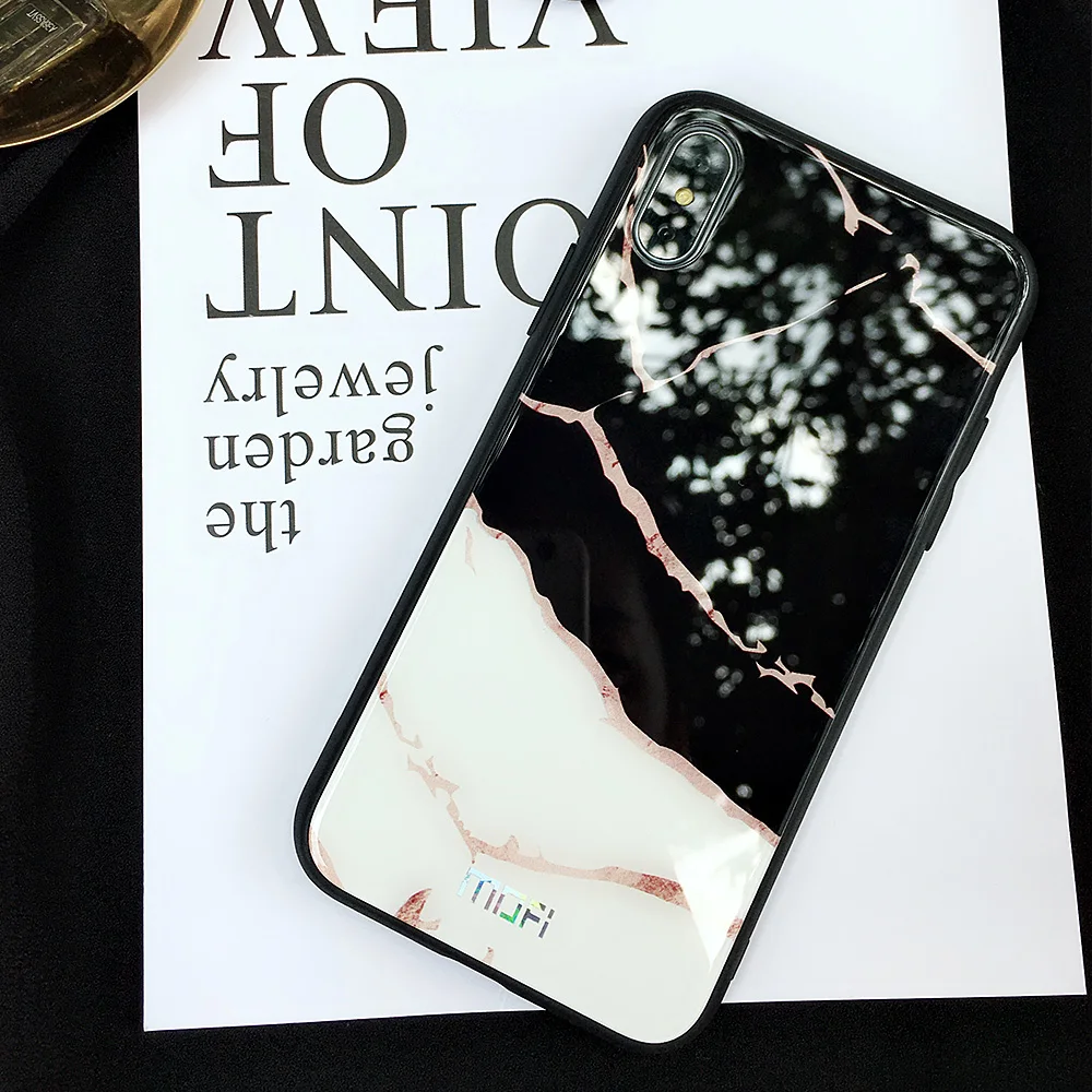 Чехол для iphone X Mofi x чехол из закаленного стекла задняя крышка твердого мрамора