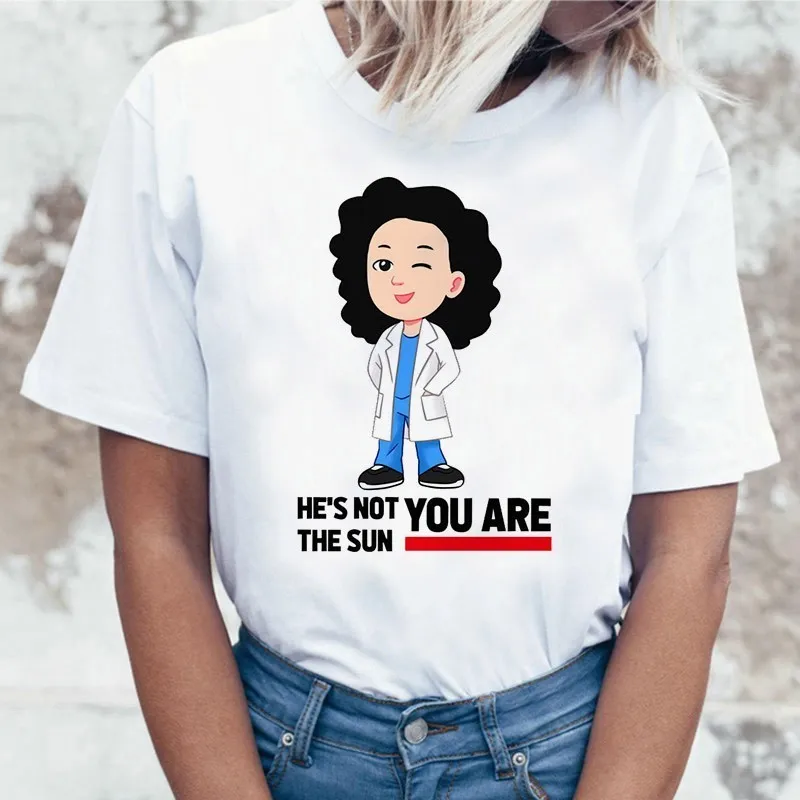 Cartoon Greys Anatomy T-shirts Women You're My Person Letter T Shirt 90s Harajuku Ullzang Fashion Tops Tee Korean Tshirt Female