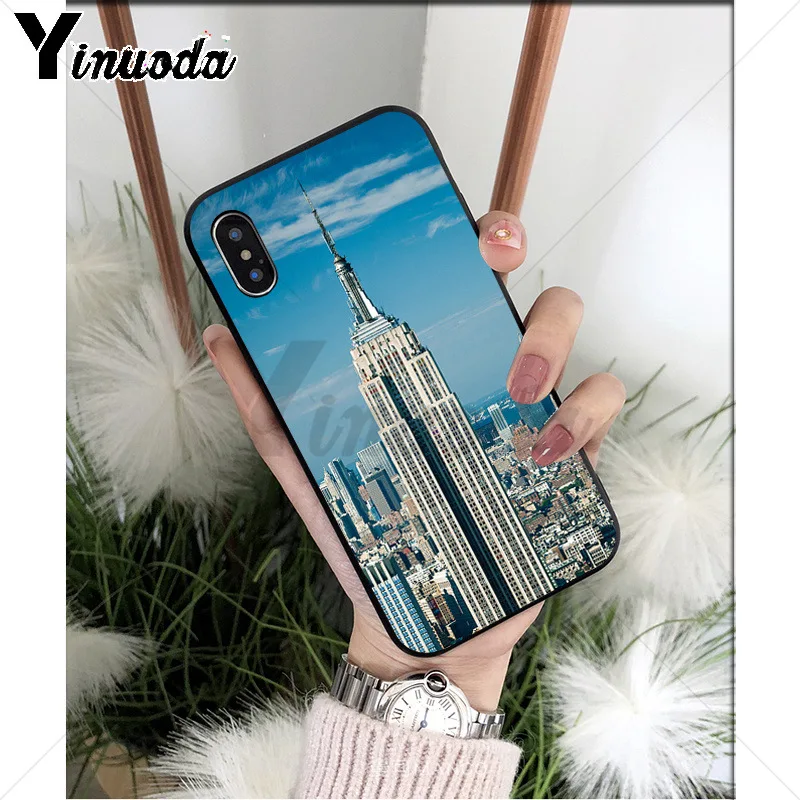 Yinuoda Нью-Йорк ТПУ Мягкий силиконовый чехол для телефона iPhone 6S 6plus 7 7plus 8 8Plus X Xs MAX 5 5S XR