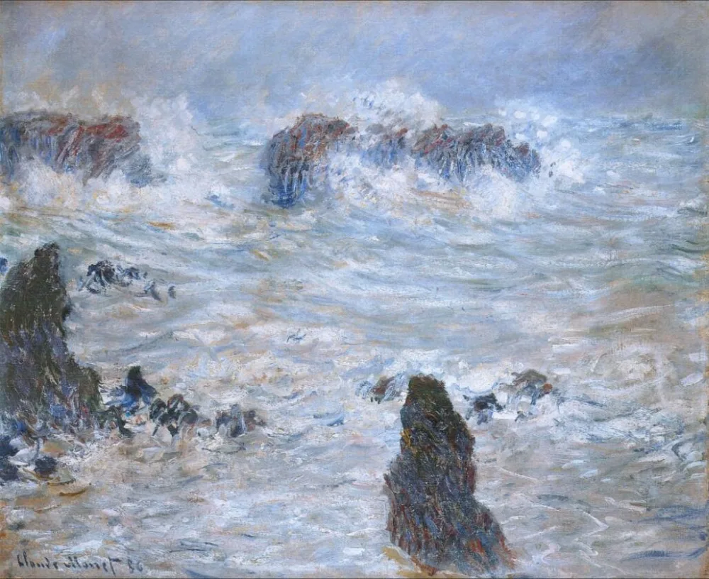 

High quality Oil painting Canvas Reproductions Storm, off the Coast of Belle-Ile (1886) By Claude Monet Painting hand painted