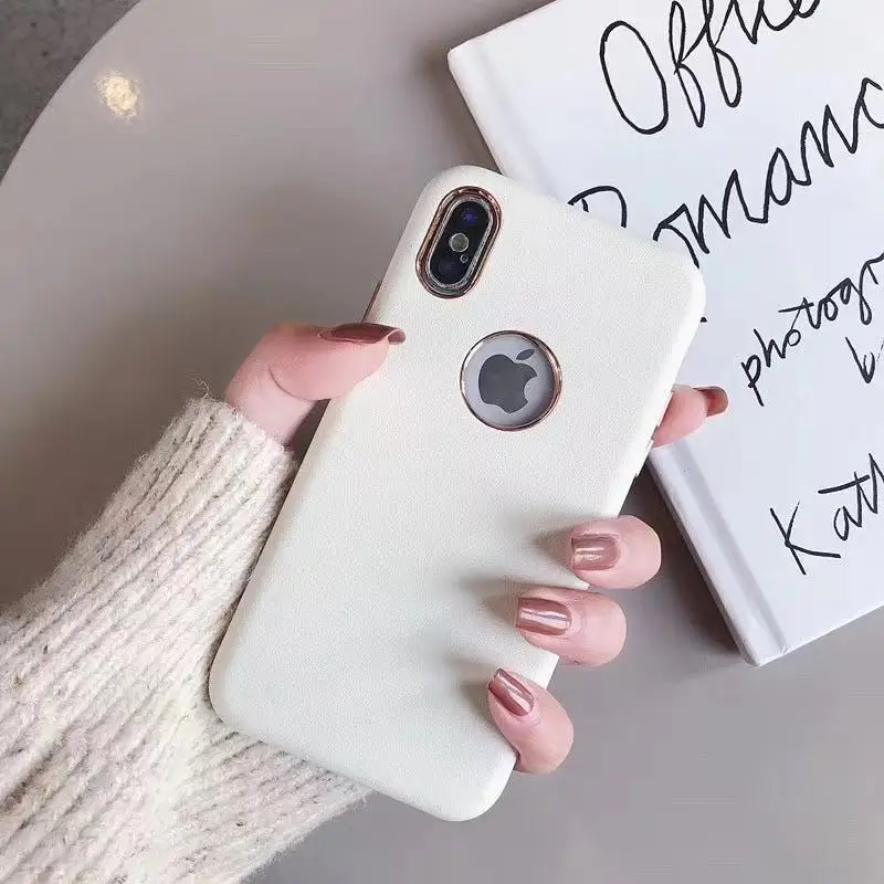 Luxury Business Leather Phone Cases For iPhone 6 6s 7 8 Plus X XS XR MAX Have LOGO Hole Back Half-wrapped Retro Cover Case Coque |