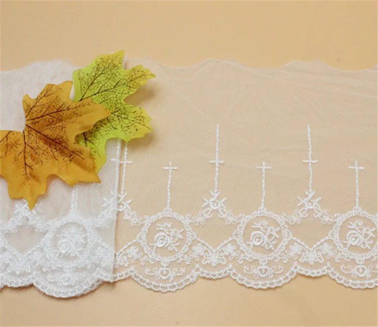 3 ярдов/упаковка розовая искусственная хлопковая сетка вышивка ручная работа