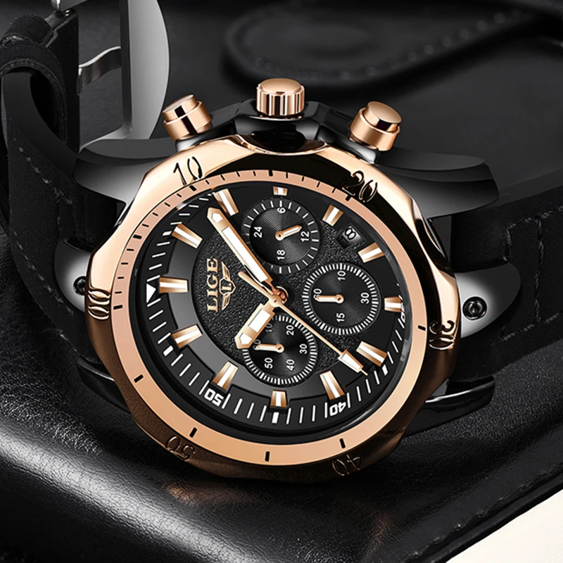 Erkek Kol Saati LIGE Watch Men Fashion Sports Quartz Mens Watches Top Brand Luxury Military waterproof Relogio Masculino | Наручные часы