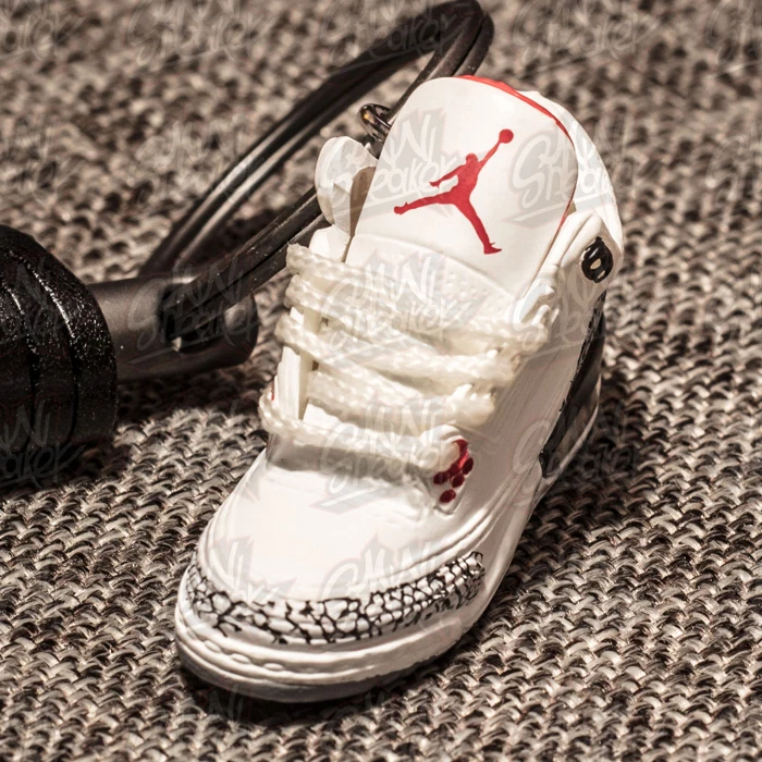 SneakersAIR белый цементный Jordan 3 белый цементный стерео 3D модель брелок кулон JORDAN 3 автомобильный брелок