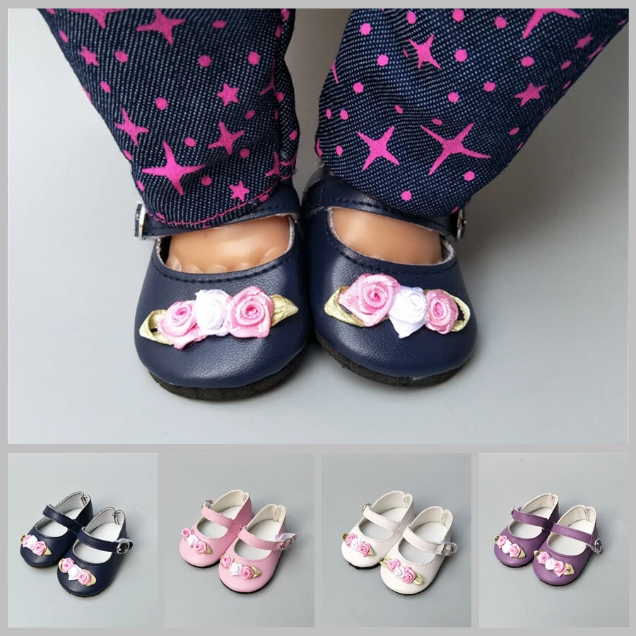 Модельные туфли с бантом и цветочным принтом для американской куклы 18 дюймов 4
