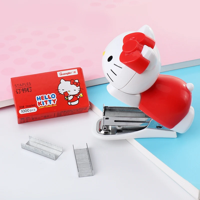Hello kitty мини степлер переплет книжная бумага портативные скобы