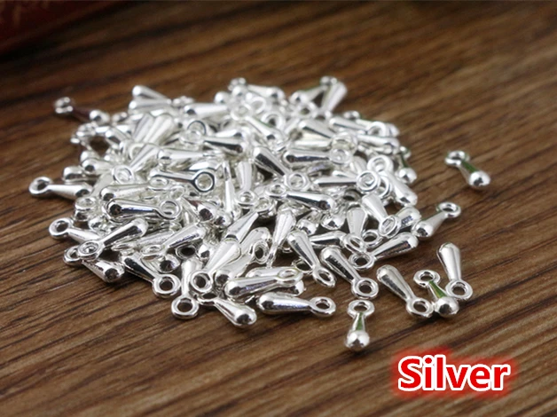 Silver 7*3 мм, 100 шт./лот, 6 цветов, подвеска, ожерелье, концевые колпачки, подвески для ожерелья, браслета, серьги, ювелирные изделия, аксессуары для DIY - Цвет: Silver