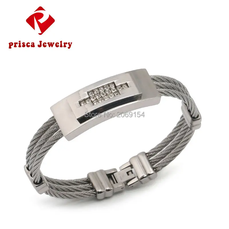 Мужчины Браслет Золотые Украшения 2017 Моды Шарм Серебряный Провода Мужской