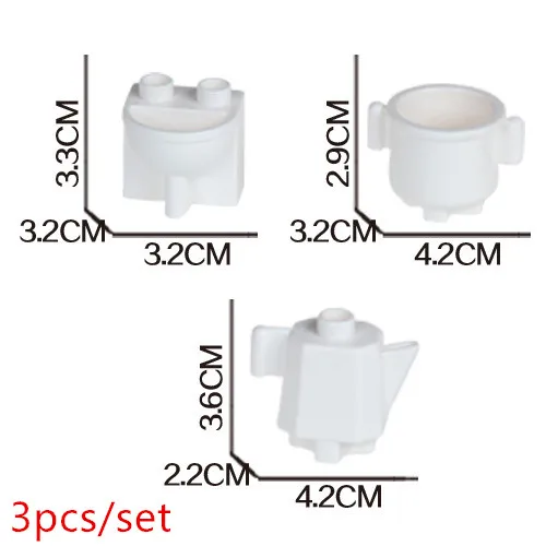 washing set Большие строительные блоки кухня спальня ванная комната части девушки Ролевые игры игрушки кровать диван Ванна зеркало Совместимо с Duploe - Цвет: washing set