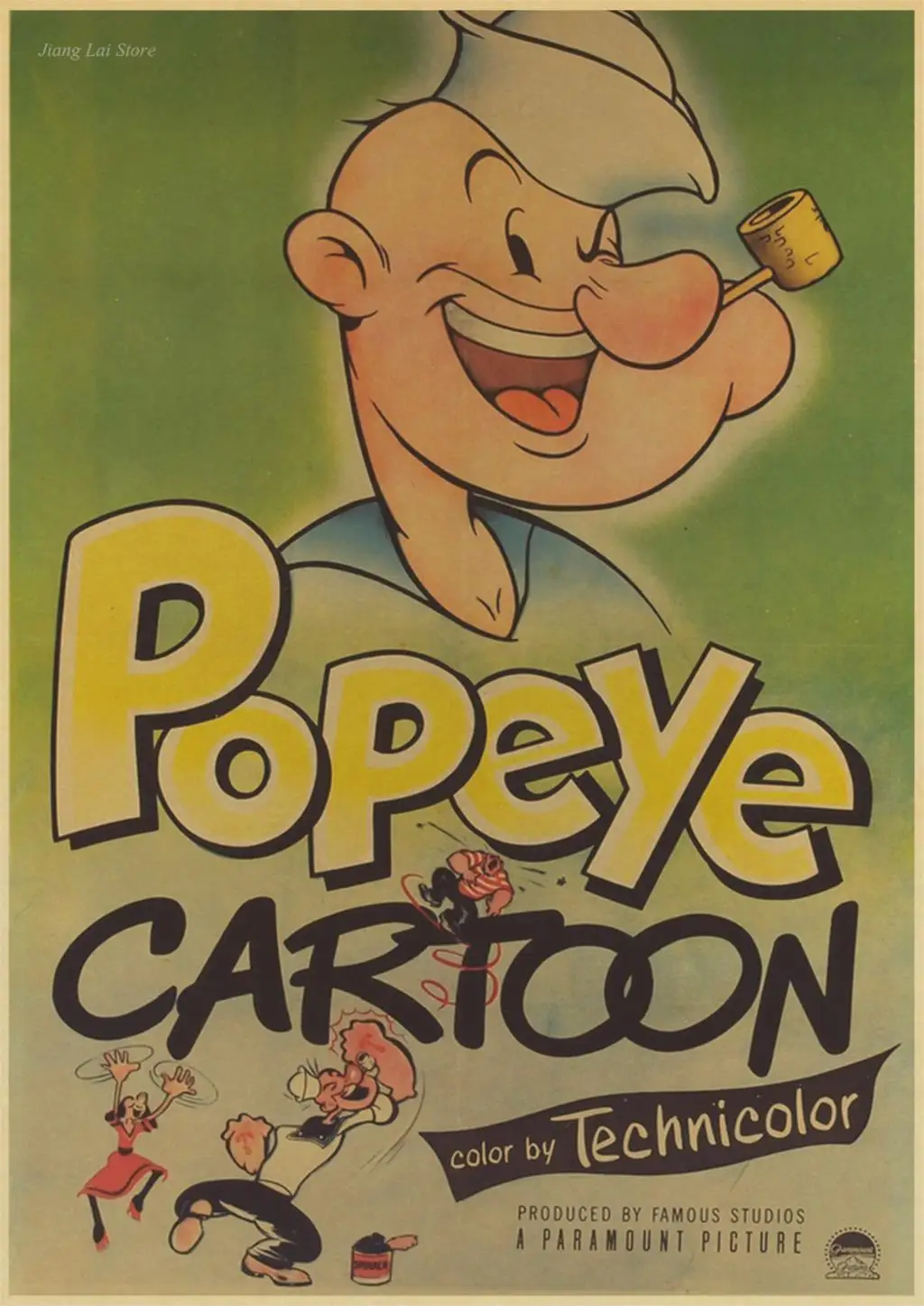 Popeye/Классическая анимация/крафт-бумага постер/Бар Кафе декоративный бумажный плакат