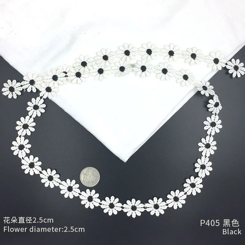 p405 black 36pcs 1 ярд кружевная лента цветы украшение аппликация патчи для одежды свадебное платье Diy Швейные аксессуары белая кружевная отделка - Цвет: p405 black 36pcs