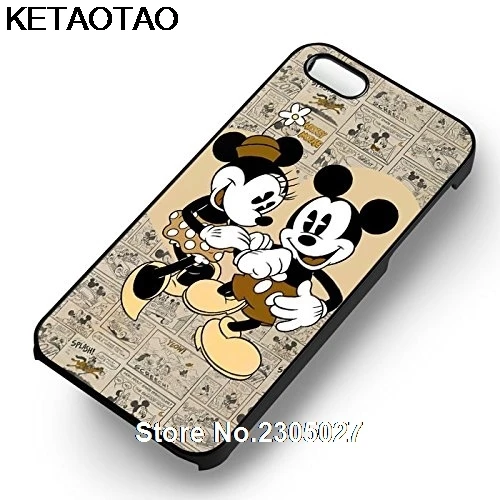 KETAOTAO Микки Минни Любовь винтажные телефонные чехлы для iPhone 4S 5C 5S 6S 7 8 Plus X Samsung NOTE