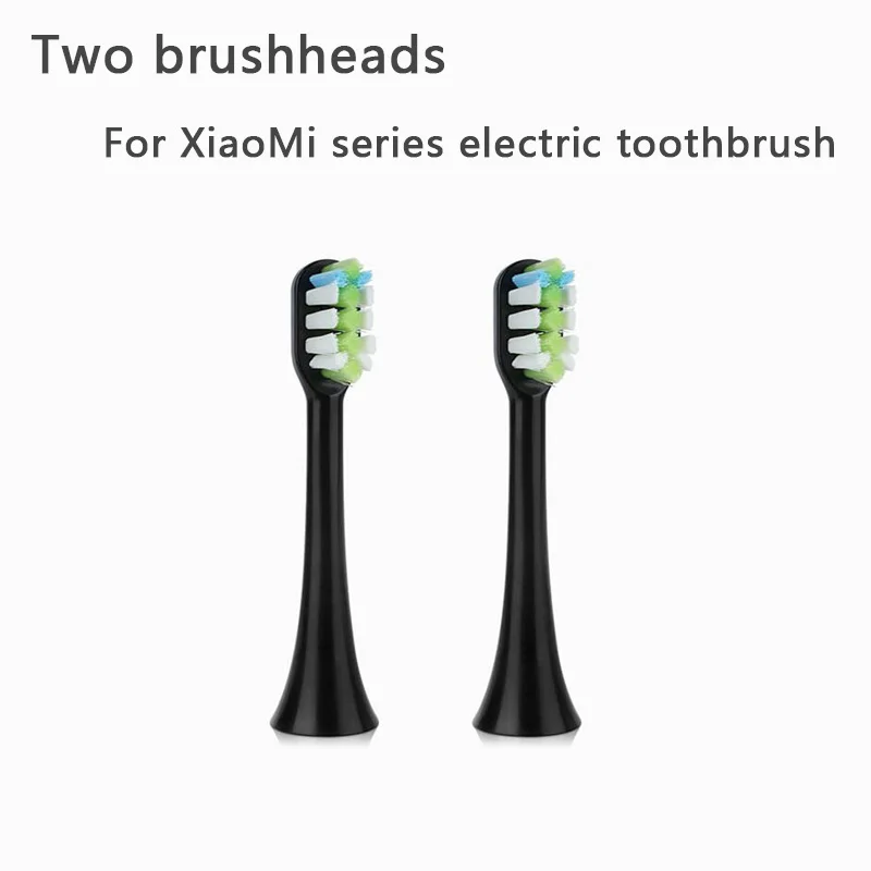 2 black brush heads Сменные насадки для зубной щетки xiaomi, насадка для электрической зубной щетки xiaomi Mijia SOOCAS X3 SOOCARE, насадка для зубной щетки 5 - Цвет: 2 black brush heads