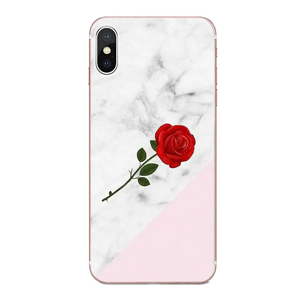 Coque Shell Transparent Phone Case Flowers On Marble For Xiaomi Mi3 Mi4 Mi4C Mi4i Mi5 Mi 5S 5X 6 6X A1 Max Mix 2 Note 3 4 | Мобильные