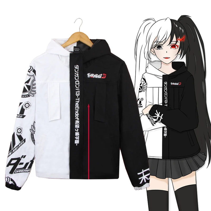 Аниме пальто Danganronpa косплей костюм унисекс куртка на молнии Толстовка с длинным рукавом зимнее пальто размер S-3XL