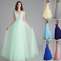 sexy v neck evening dresses long tulle prom dress 2020 formal party gowns sequins a line open back vestido de noiva