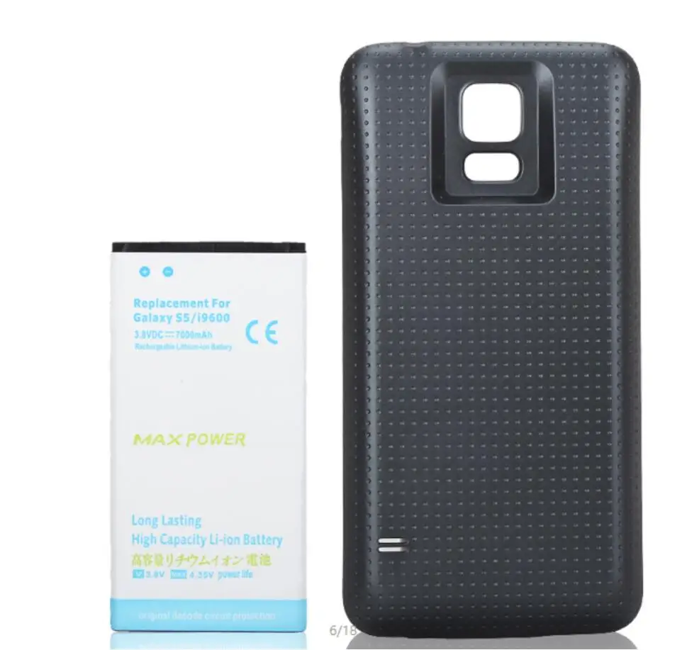 Dark Blue Cover Аккумулятор для телефона с большой емкостью 7000 мАч для samsung Galaxy S5 S 5 i9600 G900F SM-g900fd, литий-ионный аккумулятор с задней крышкой, чехол - Цвет: Dark Blue Cover