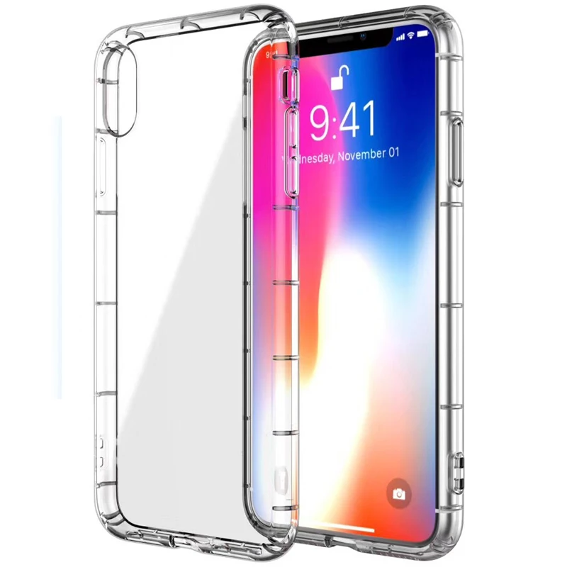 50 шт./лот для iPhone 8 Plus 7 6 S воздушной подушке мягкий чехол Прозрачный ударопрочный