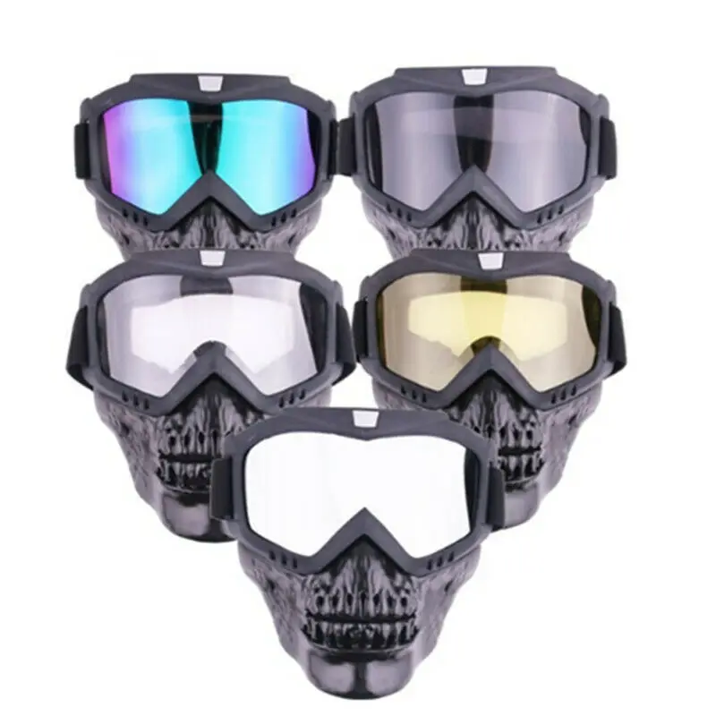 

Universal Motorcycle Helmet Goggles Detachable Mask Windproof Outdoor Glasses Cafe Racer Old School