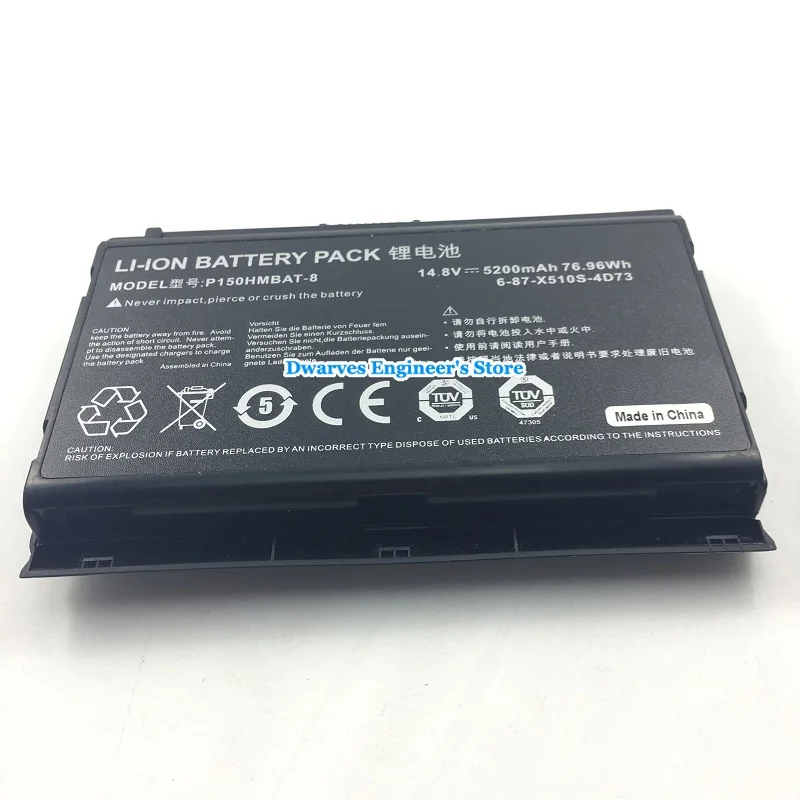 8 ячеек 6 87 X510S 4D72 Аккумулятор для Clevo P150HMBAT P150EM P150HM P150HMX P150SM P151 P151EM ноутбука 14 в 5200