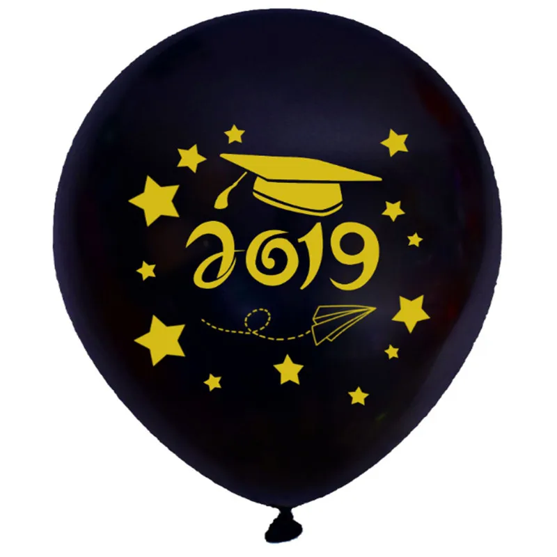 50 12-дюймовый сезон 2019 Выпускной латексный шар золотой шапка с принтом логотипа |