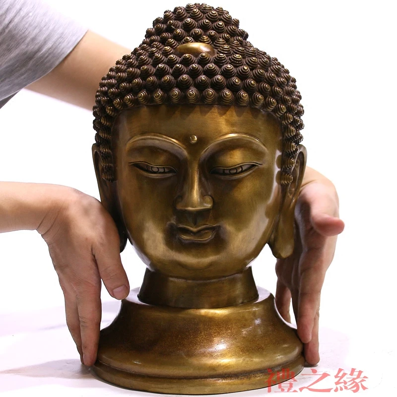 

Wholesale Buddha figure # 34cm large -HOME family TOP Protection Talisman # Retro Buddhism FENG SHUI brass Buddha