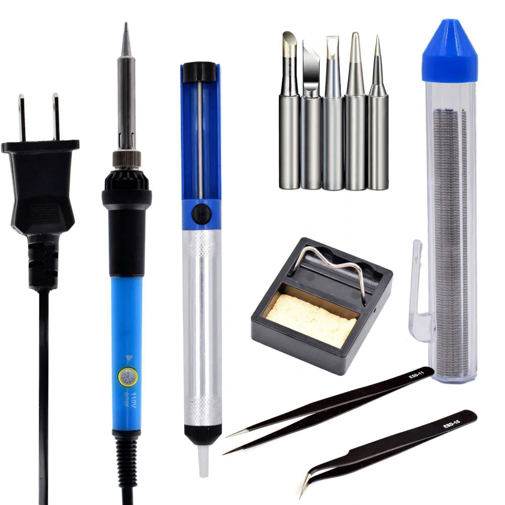 Паяльник с регулируемой температурой 60 Вт 110 В штепсельная вилка стандарта США 220