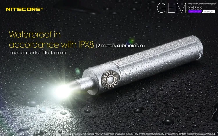 NITECORE GEM8 идентификация нефрита фонарь профессиональный ювелирный светильник 500 LMs CREE XP-L HI V3 светодиодный вспышка светильник без Батарея