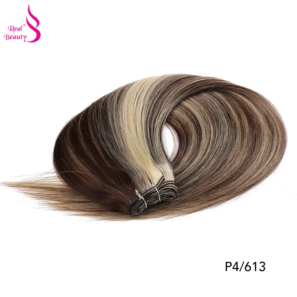 RealBeauty Balayage волосы для наращивания, бразильские прямые человеческие волосы, пряди, двойной уток, Remy, Омбре/коричневый/медовый блондин/скандинавский цвет