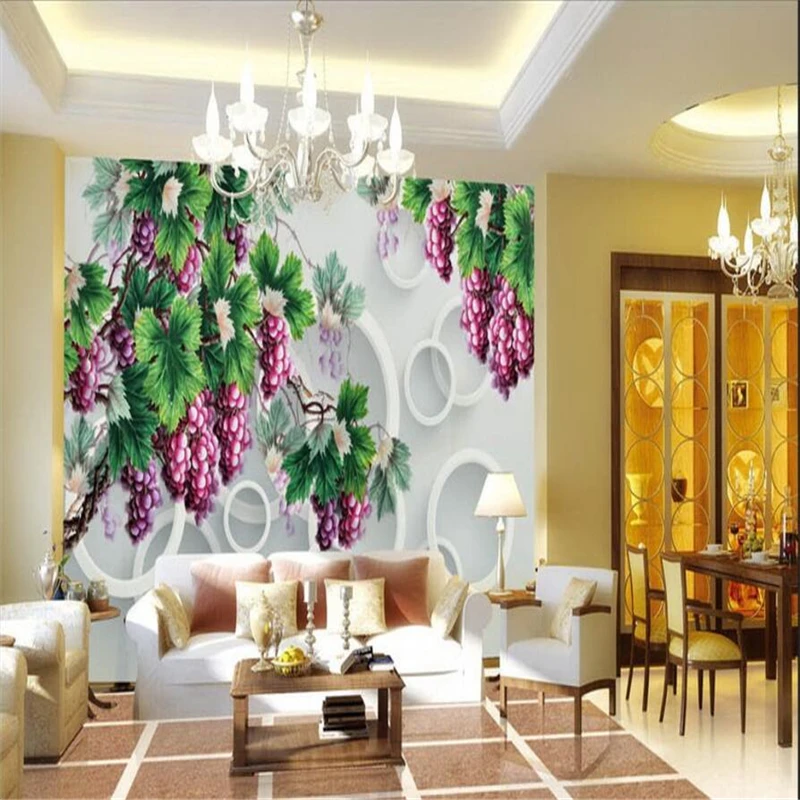 Большой заказ обои 3D Ручная роспись Урожай виноград фон стены украшения дома |